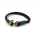 Braided Leather Bracelet with Anchor