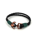 Braided Leather Bracelet with Anchor