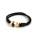 Braided Leather Bracelet with Anchor