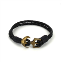 Braided Leather Bracelet with Anchor